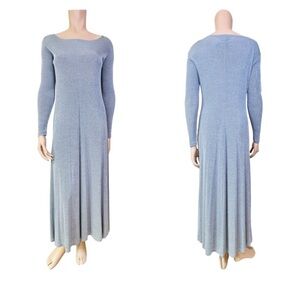 Flax Silver Gray Long Sleeve Stretchy‎ Dress Small